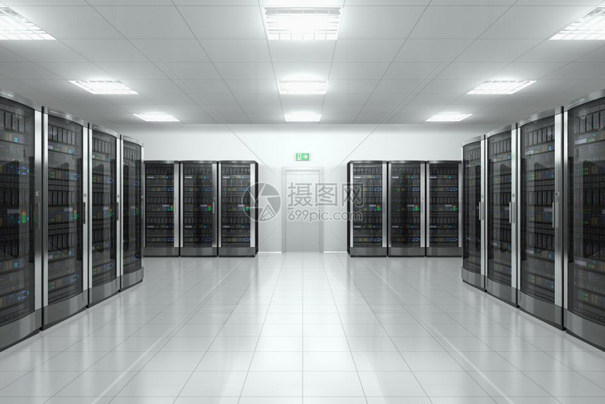 现代网络和通信概念数据中心服务器室图片