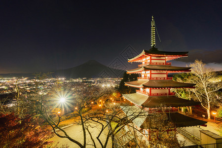 秋叶日本藤田建筑有自然景观树木图片