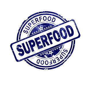超级食品单词加蓝色圆盖章3D翻版图片