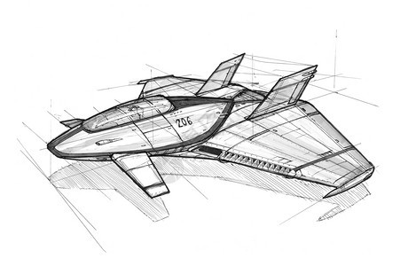 飞船或航器的绘画图片