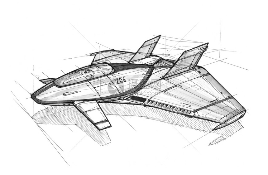 飞船或航器的绘画图片