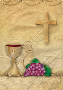 印有三德葡萄和圣杯的印章金装饰品图片
