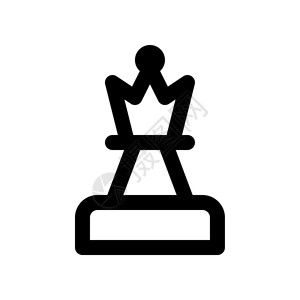 国际象棋白色国际象棋王后插画