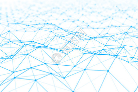 蓝色数字据和网络连接的蓝色数字据和网络连接三角线和未来的白背景技术概念领域3个抽象插图图片