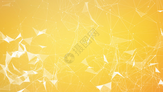 白色数字据和网络连接白数字据和网络连接三角线以及黄或橙色背景未来技术概念领域3个抽象插图图片
