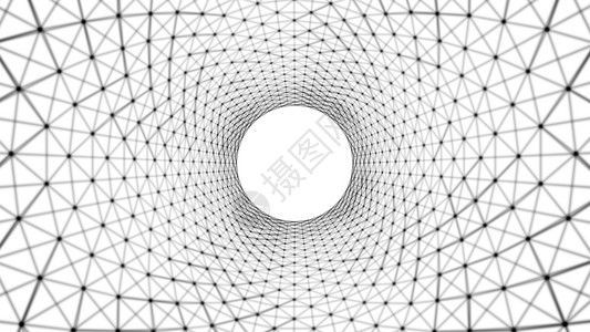 白色背景的建筑结构隧道形状光幻等结构的螺旋圆形光幻象抽模式设计元素3d线插图背景背景图片