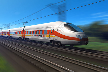 移动模糊的现代高速列车图片