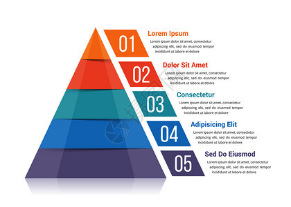 含有五个元素的金字塔成像模板矢量eps10插图图片