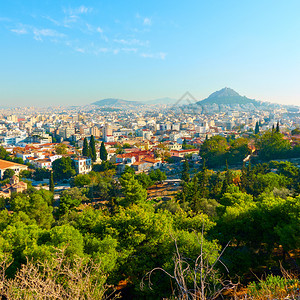 希腊雅典市中心地区全景图片
