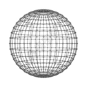 球体的电线结构建筑外形设计和网络连接线以球体或为边白背景孤立于的球体或上模拟设计3d抽象插图图片