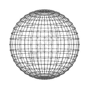 球体的电线结构建筑外形设计和网络连接线以球体或为边白背景孤立于的球体或上模拟设计3d抽象插图图片