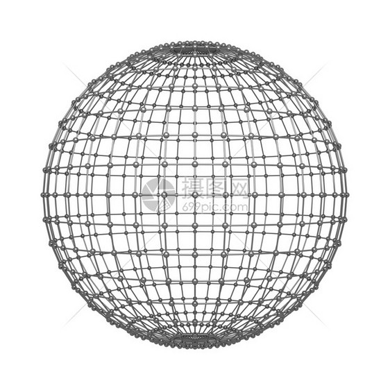 球体的电线结构建筑外形设计和网络连接线以球体或为边白背景孤立于的球体或上模拟设计3d抽象插图图片