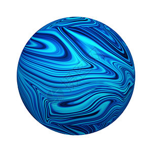 摘要蓝色流体艺术图案纹理在球或形技术概念中的影响背景与白底的球或形隔离图片