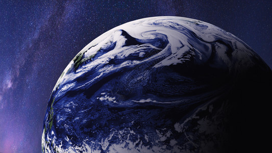 世界行星地球全模型和挤奶的星系在夜空和宇宙间由美国航天局提供图片