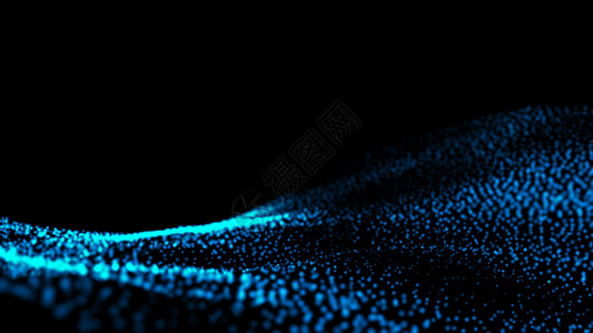 蓝电能粒子效应数字计算机据和网络连接点作为未来技术概念中的黑背景数字计算机据和网络连接点图片