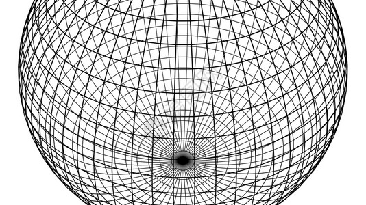 地球圆球或的电线结构建筑外形设计和网络连接线在球或的白背景上隔离在球或模拟设计3d抽象插图背景
