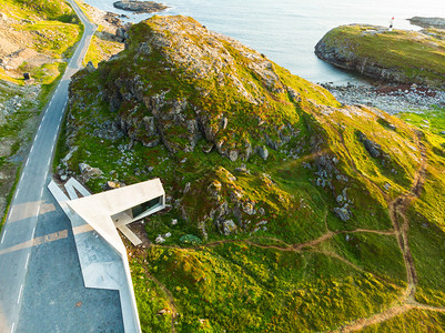 Andoya岛海景岩石岸线从Bukkekjerka休息站停靠地点观察挪威Vesteralen群岛Vesteralen群岛图片