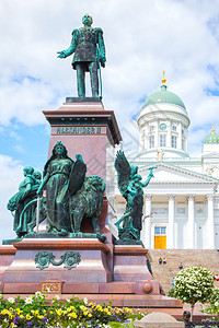 AlexanderII纪念碑1894年诞生雕塑家WalterRuneberg芬兰赫尔辛基参议院广场图片