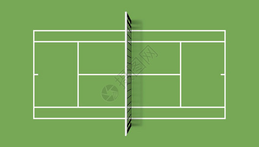 网球场草覆盖以绿色背景的网格和阴影显示顶视图矢量说明以网格和阴影显示顶视图矢量说明图片