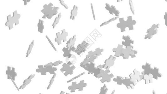 空中的Jigsaw拼图在白背景上团队商业成功伙伴关系概念的战略和解决方案中空间的模式纹理3d抽象插图图片