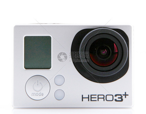 AYTOSBULGARIA2014年月5日GoProHERO3黑色版孤立在白背景上GORO是高清晰的个人相机品牌经常用于极端动作图片