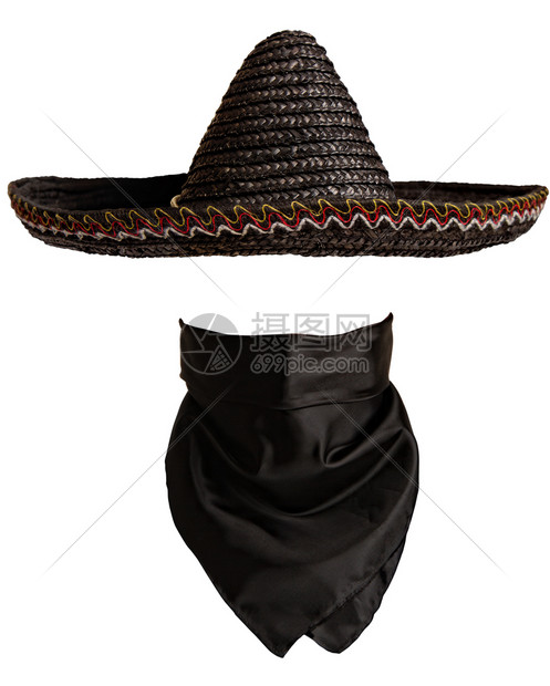 墨西哥经典帽子和带式空间插入面孔图片