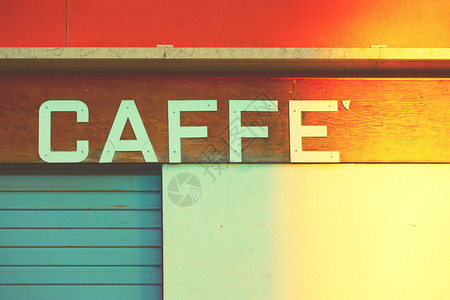 意大利威尼斯咖啡厅的回溯标志Cafe咖啡厅图片