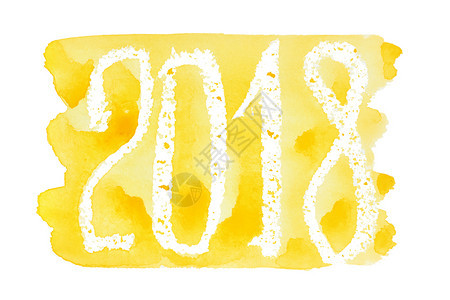 2018年黄色手抽水彩字母图片