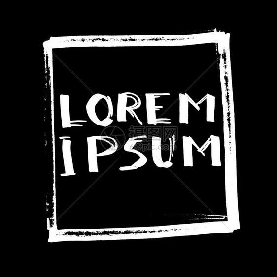 LoremIpcum样本文字母T恤衫或海报的漫画设计黑色背景图片