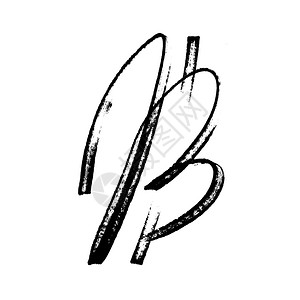 Bitcoin符号现代书法手画字母图片