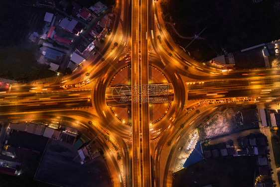 泰国曼谷市环路高速空中夜景图片