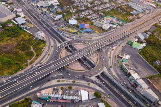 环路高速公路的空中观察图片