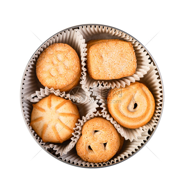 在白背景中孤立的cookie