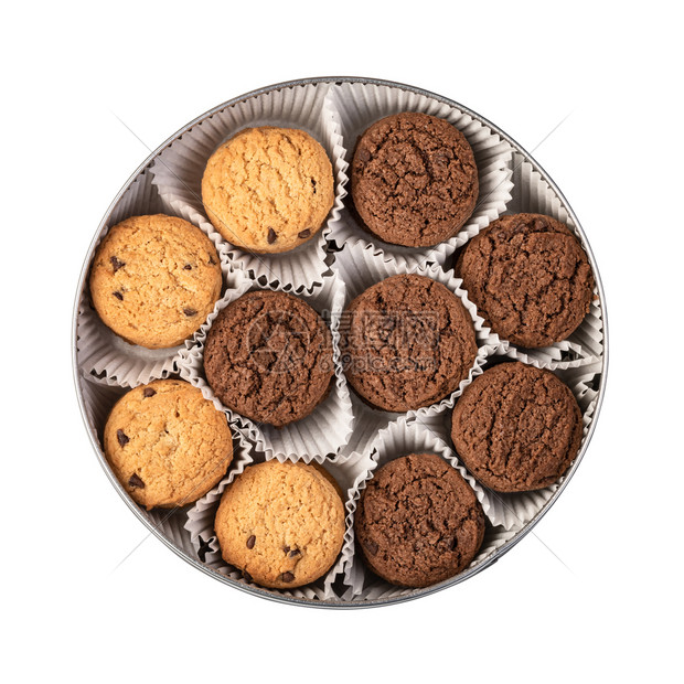 在白背景中孤立的cookie