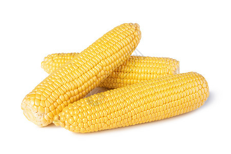 在白色背景上孤立的COb玉米图片