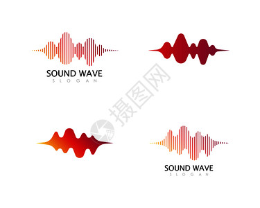 音频波浪声音波矢量说明设计插画