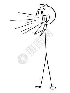 矢量漫画棒图绘制创造人或商作家思考某事的概念插图用圆点笔在嘴边