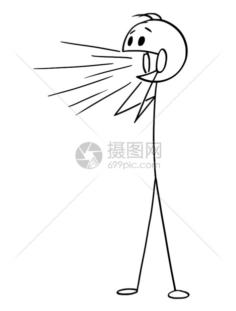 卡通棒图绘制了人们喊叫尖或哭泣的概念说明插画图片下载-正版图片