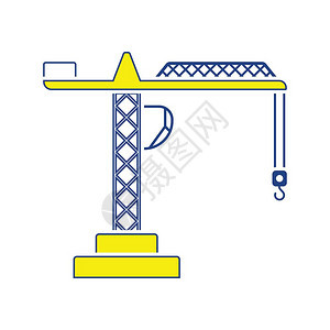 起重机图标细线设计矢量插图图片