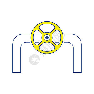 带有阀门的管道图标薄线设计矢量插图图片