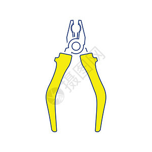 钳子图标细线设计矢量插图图片