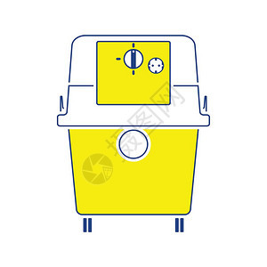 真空清洁器图标薄线设计矢量插图图片