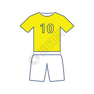 足球制服图标细线设计矢量插图图片
