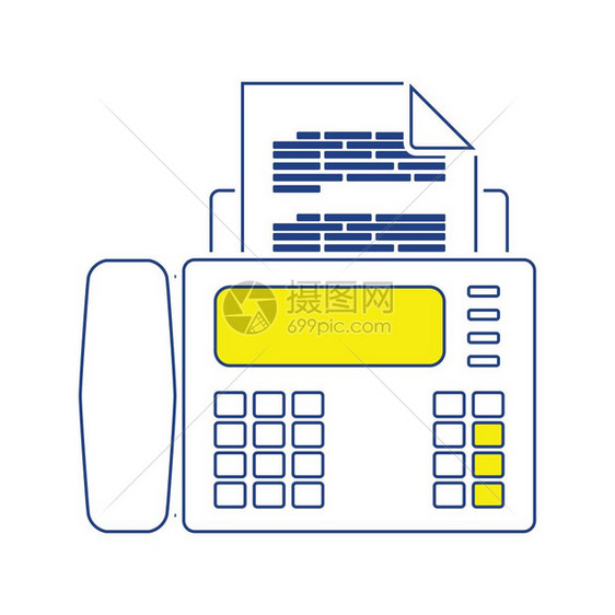 传真图标细线设计矢量插图图片