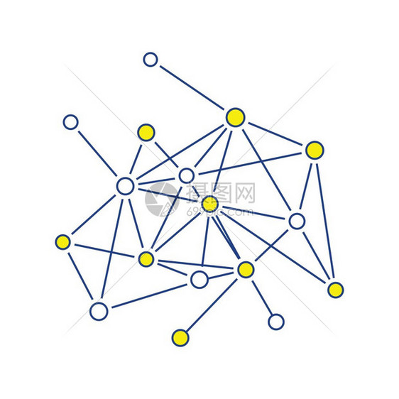 连接网图标细线设计矢量插图图片