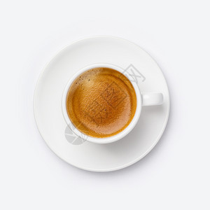 白色背景的咖啡杯平地最顶的视野白色背景的咖啡杯平地图片
