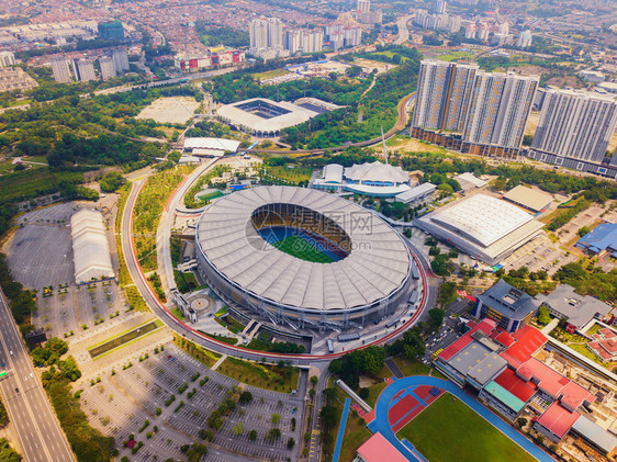 马来西亚吉隆坡BukitJalil体育场和园艺的顶层景色亚洲城市图片