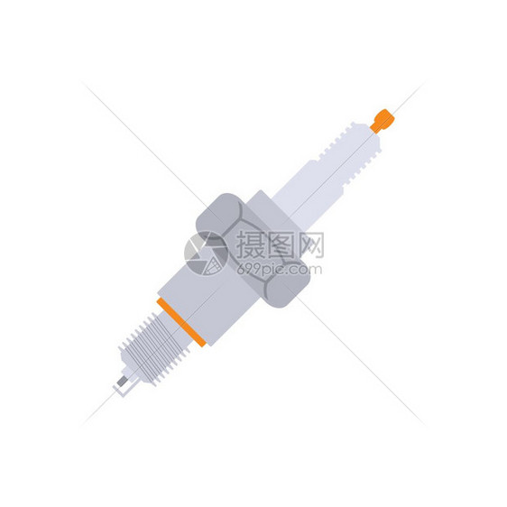 火花插头图标平面彩色设计矢量插图图片
