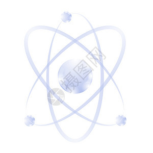 白色背景上孤立的蓝色原子图标蓝色原子图标图片
