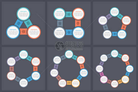 圆形信息模板包含34567和8个元素步骤或选项工作流程或图数据振动矢量eps10插图图片